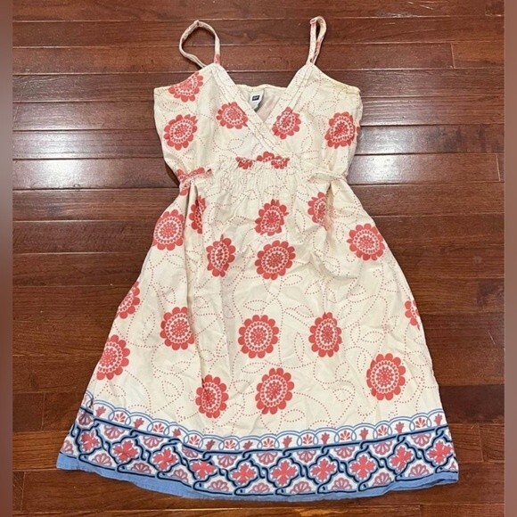 Gap white coral and blue floral cotton sundress size small - Picture 3 of 4